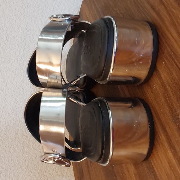 Aerosoles Dove Silver Strappy Platform Women's Sandals W/ Flaw Mod/ Edgy Sz.9.5 - Picture 4 of 7